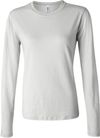 Am image of a Custom Bella and Canvas Womens Jersey Long Sleeve Tee in White!