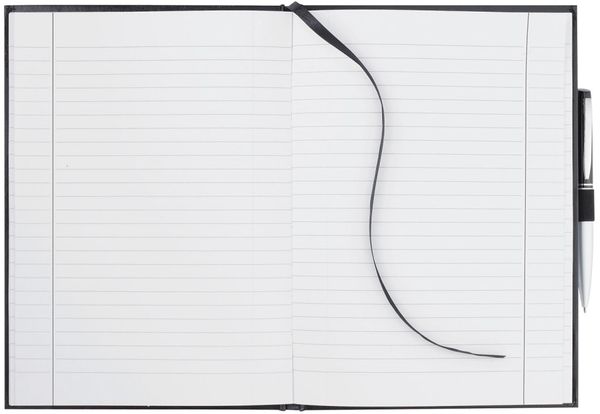 Am image of a Custom 7x10 Inch Executive Large Bound JournalBook in Black!