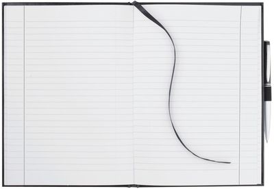 Am image of a Custom 7x10 Inch Executive Large Bound JournalBook in Black!