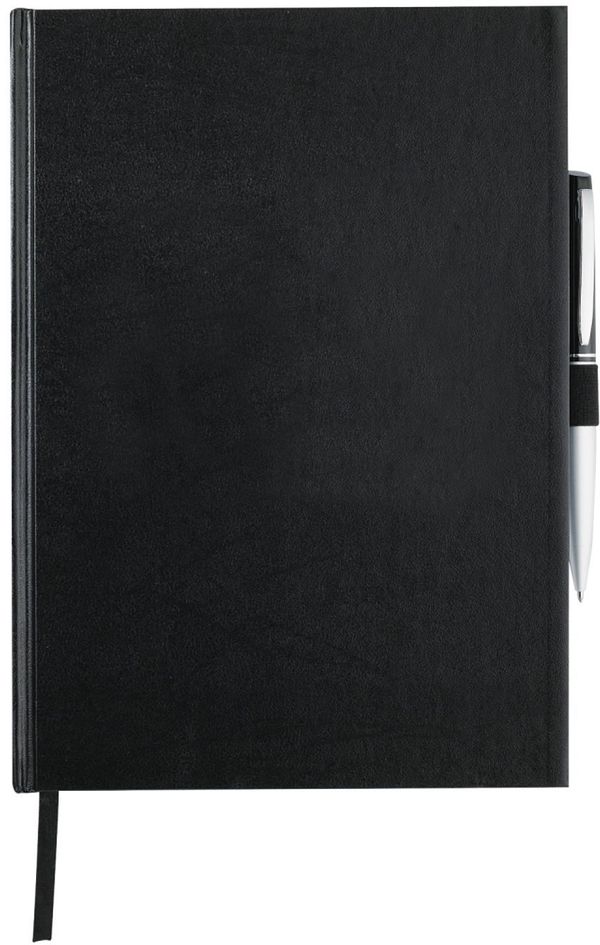 Am image of a Custom 7x10 Inch Executive Large Bound JournalBook in Black!