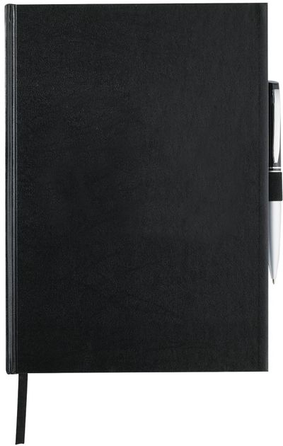 Am image of a Custom 7x10 Inch Executive Large Bound JournalBook in Black!