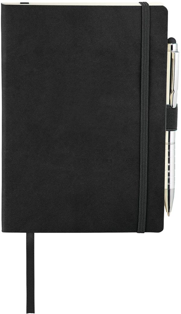 Am image of a Custom 5x7 Inch Revello Soft Bound JournalBook in Black!