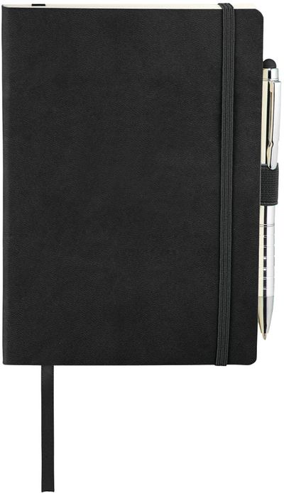 Am image of a Custom 5x7 Inch Revello Soft Bound JournalBook in Black!