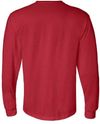 Am image of a Custom Gildan DryBlend Fifty Fifty Long Sleeve T Shirt in Red!