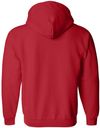 Am image of a Custom Gildan Heavy Blend Full Zip Hooded Sweatshirt in Red!