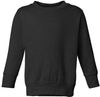 Am image of a Custom Rabbit Skins Toddler Fleece Crewneck Sweatshirt in Black!