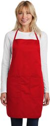 Am image of a Custom Port Authority® Full Length Apron in Red!