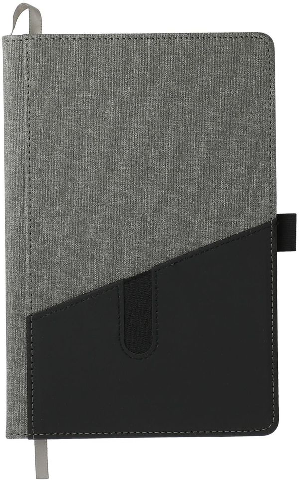 Am image of a Custom 5.5 x 8.5 Inch Siena Heathered Bound JournalBook in Gray!