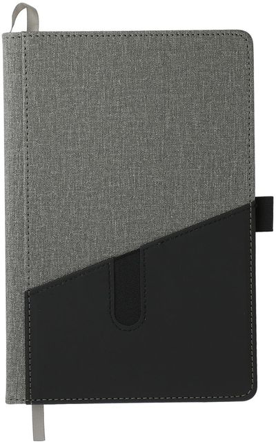Am image of a Custom 5.5 x 8.5 Inch Siena Heathered Bound JournalBook in Gray!