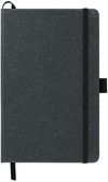 Am image of a Custom 5.5x8.5 Inch FSC Mix Recycled Leather Bound JournalBook in Black!
