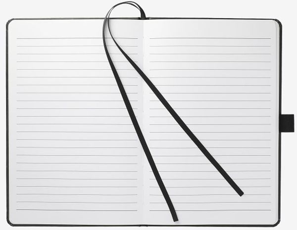 Am image of a Custom 5.5x8.5 Inch FSC Mix Bound JournalBook in Black!