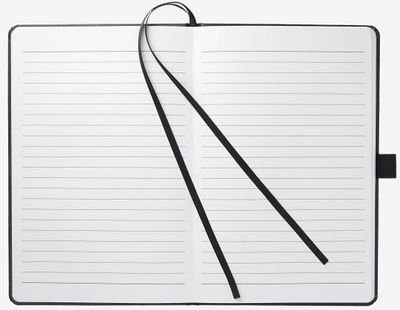 Am image of a Custom 5.5x8.5 Inch FSC Mix Bound JournalBook in Black!