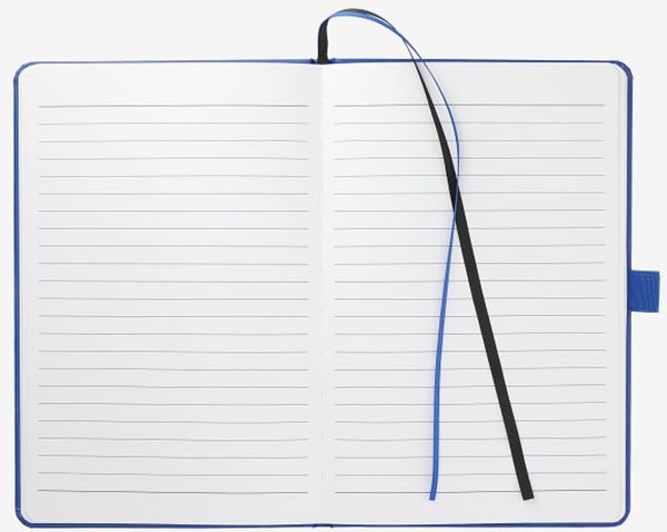 Am image of a Custom 5.5x8.5 Inch FSC Mix Bound JournalBook in Blue!