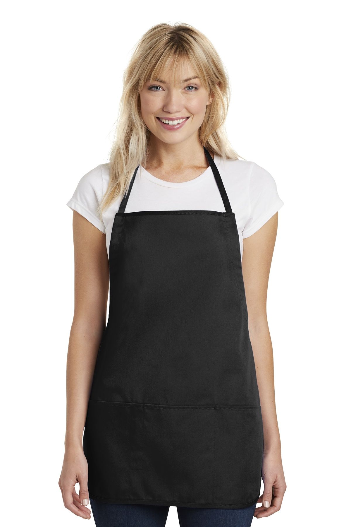 Port Authority Medium Length Apron in Black