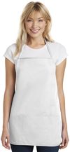 Am image of a Custom Port Authority Medium Length Apron in White!