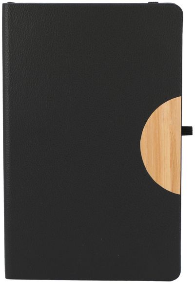 Am image of a Custom 5.5in by 8.5in Kaya Recycled and Bamboo JournalBook in Black!