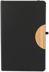Am image of a Custom 5.5in by 8.5in Kaya Recycled and Bamboo JournalBook in Black!