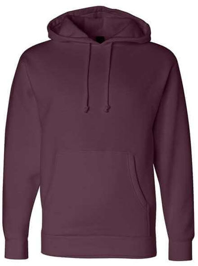 Am image of a Custom Independent Trading Co. Heavyweight Hooded Sweatshirt in Maroon!