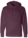 Am image of a Custom Independent Trading Co. Heavyweight Hooded Sweatshirt in Maroon!