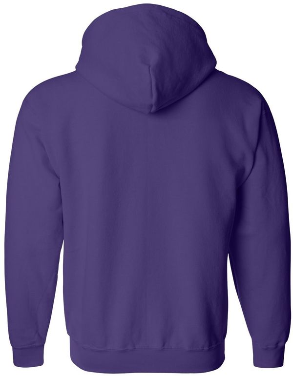 Am image of a Custom Gildan Heavy Blend Full Zip Hooded Sweatshirt in Purple!
