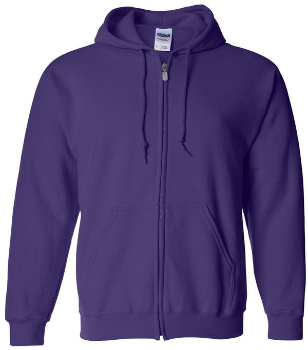 Am image of a Custom Gildan Heavy Blend Full Zip Hooded Sweatshirt in Purple!
