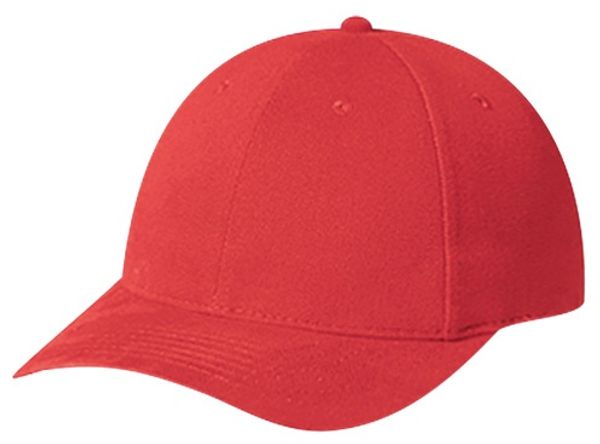 Am image of a Custom AJM Heavyweight Brushed Cotton Drill Cap in Red!