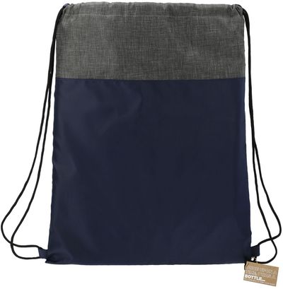 Am image of a Custom Ash Recycled Drawstring Bag in Navy!