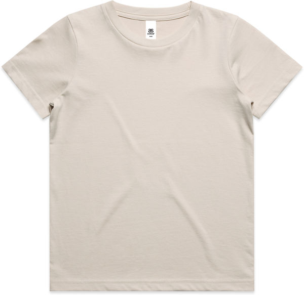 Am image of a Custom AS Colour Kids Tee in Bone!