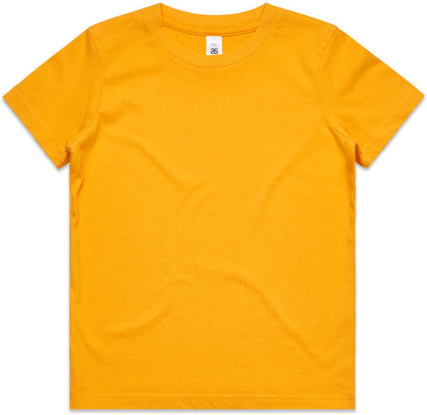 Am image of a Custom AS Colour Kids Tee in Gold!