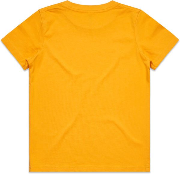 Am image of a Custom AS Colour Kids Tee in Gold!
