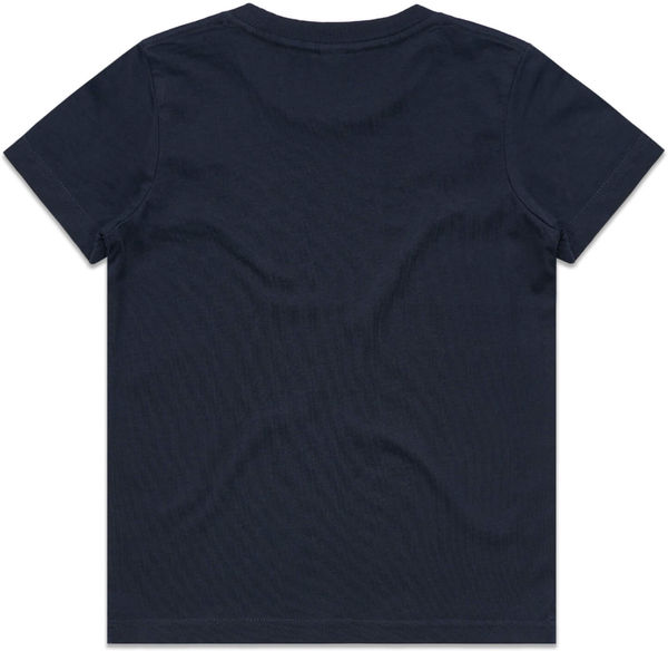 Am image of a Custom AS Colour Kids Tee in Navy!