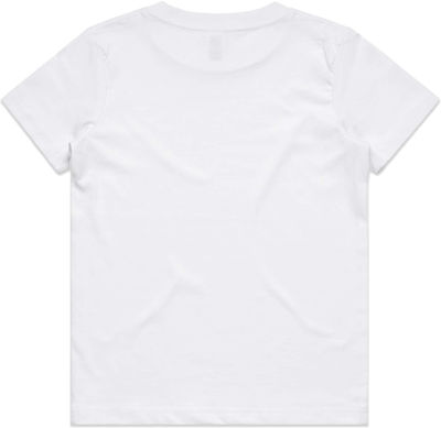 Am image of a Custom AS Colour Kids Tee in White!