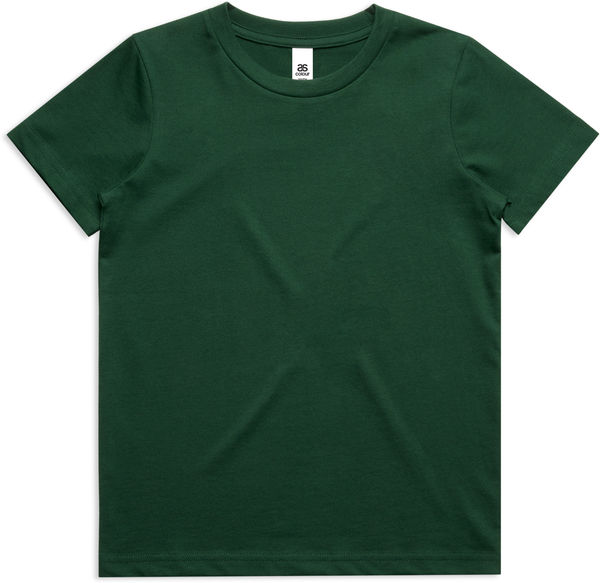 Am image of a Custom AS Colour Youth Tee in Forest Green!