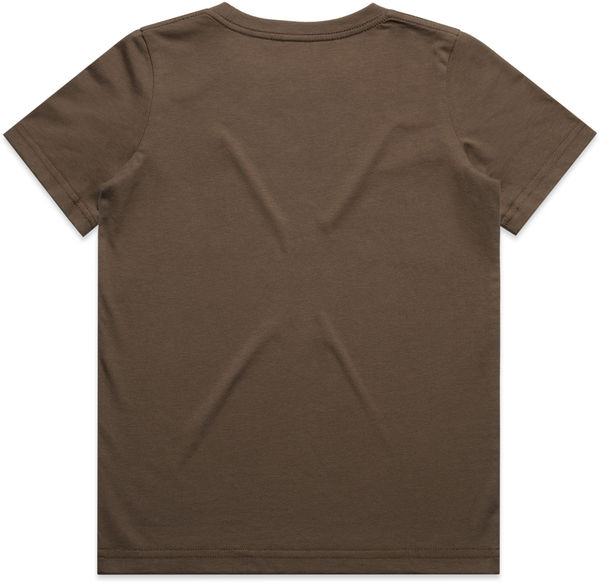Am image of a Custom AS Colour Youth Tee in Walnut!