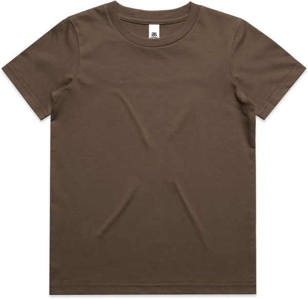 Am image of a Custom AS Colour Youth Tee in Walnut!