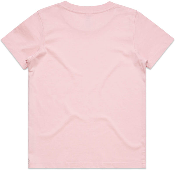 Am image of a Custom AS Colour Youth Tee in Pink!
