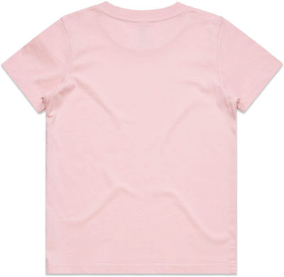 Am image of a Custom AS Colour Youth Tee in Pink!