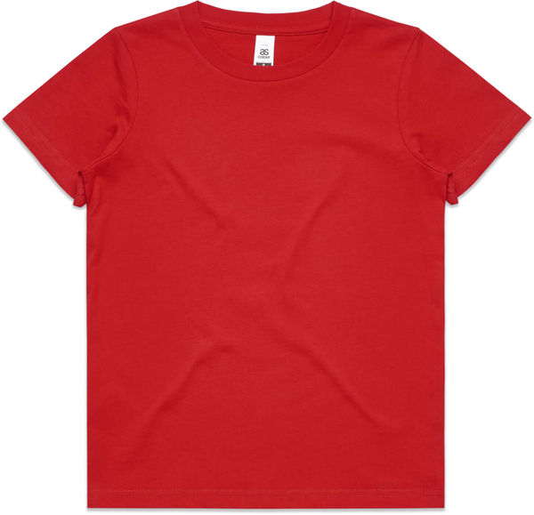 Am image of a Custom AS Colour Youth Tee in Red!
