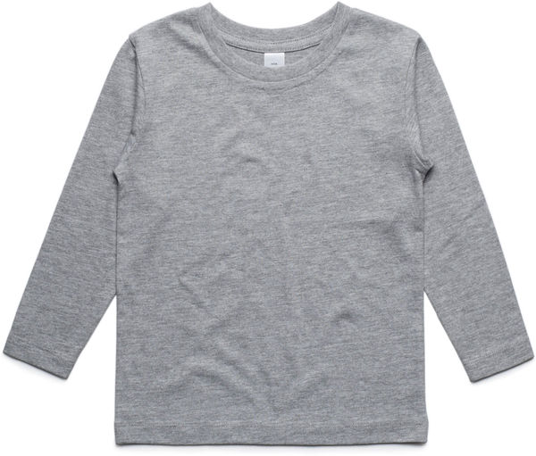 Am image of a Custom AS Colour Kids Longsleeve Tee in Athletic Heather!