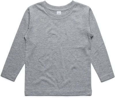 Am image of a Custom AS Colour Kids Longsleeve Tee in Athletic Heather!