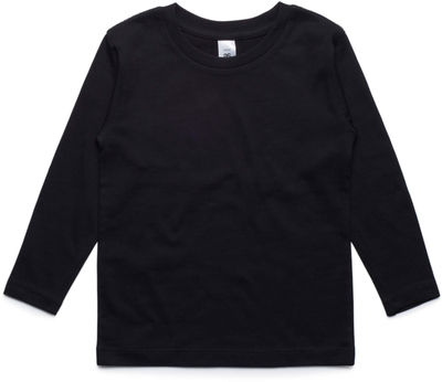 Am image of a Custom AS Colour Youth Longsleeve Tee in Black!