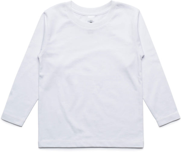 Am image of a Custom AS Colour Youth Longsleeve Tee in White!
