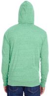Am image of a Custom Threadfast Unisex Triblend Full Zip Light Hoodie in Green Triblend!