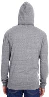 Am image of a Custom Threadfast Unisex Triblend Full Zip Light Hoodie in Grey Triblend!