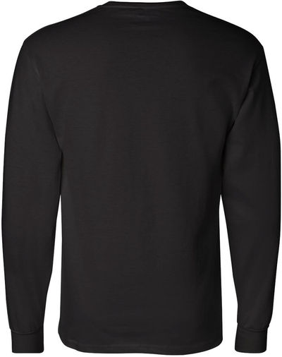 Am image of a Custom Champion Long Sleeve Cotton Tee in Black!
