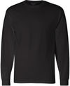 Am image of a Custom Champion Long Sleeve Cotton Tee in Black!