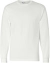 Am image of a Custom Champion Long Sleeve Cotton Tee in White!