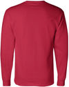 Am image of a Custom Champion Long Sleeve Cotton Tee in Red!