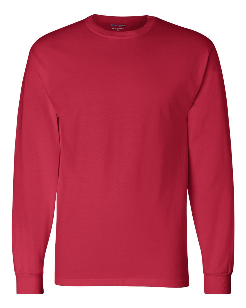 Champion Long Sleeve Cotton Tee in Red