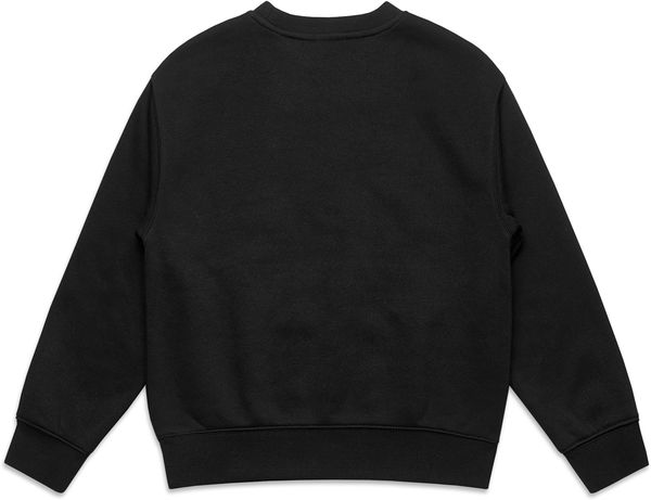 Am image of a Custom AS Colour Youth Relax Crew in Black!
